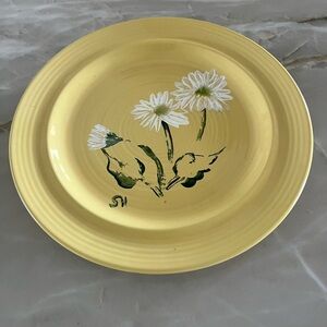 FURIO Yellow White Floral Ceramic Decorative Plate 11 Inch